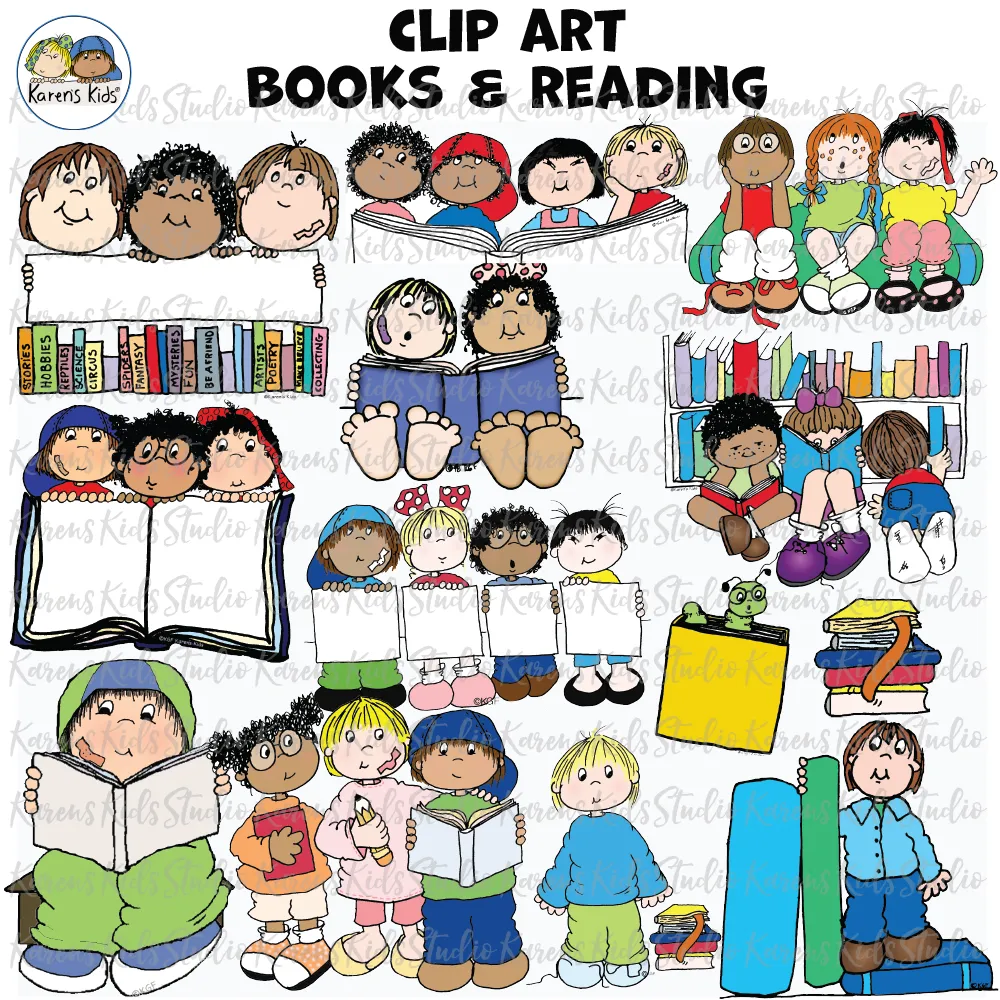 Clipart Books and Reading Clipart (Karen's Kids Clipart)