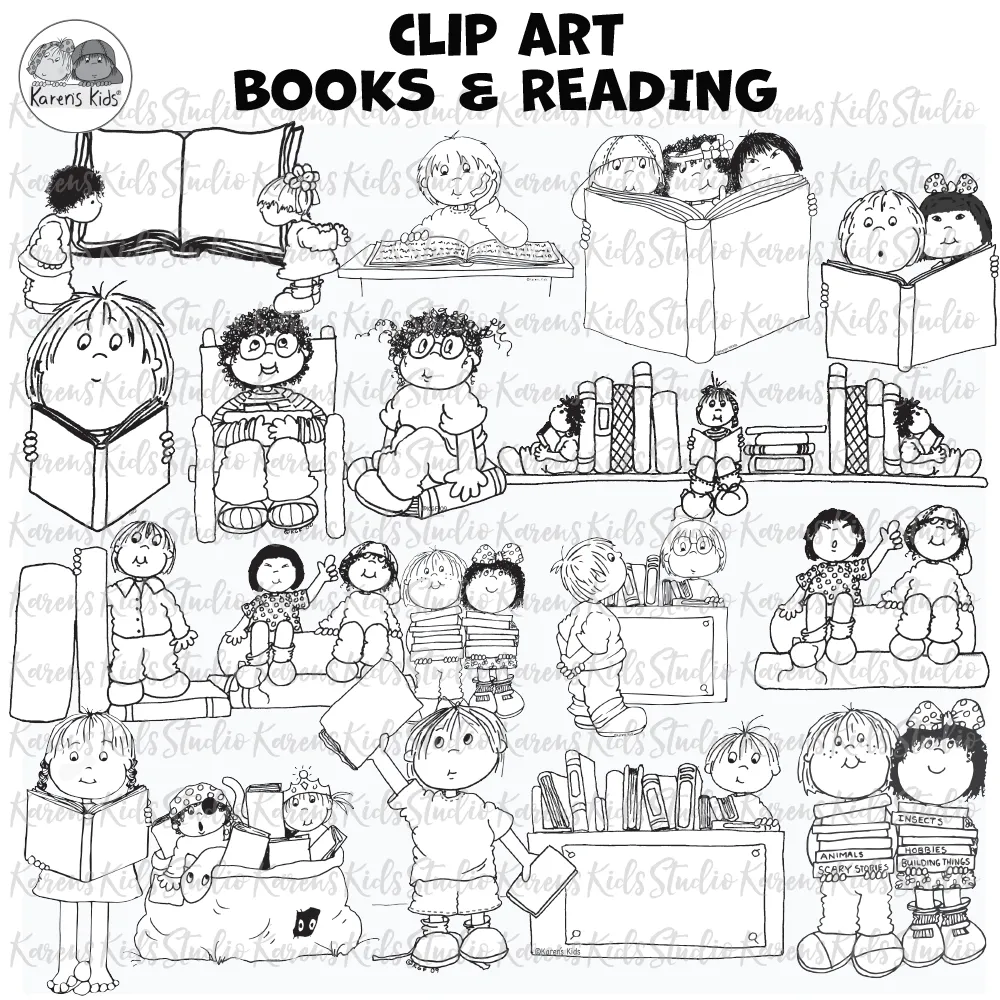 Clipart Books and Reading Clipart (Karen's Kids Clipart)