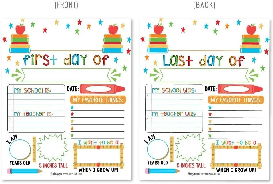 Colorful White Back to School Signs