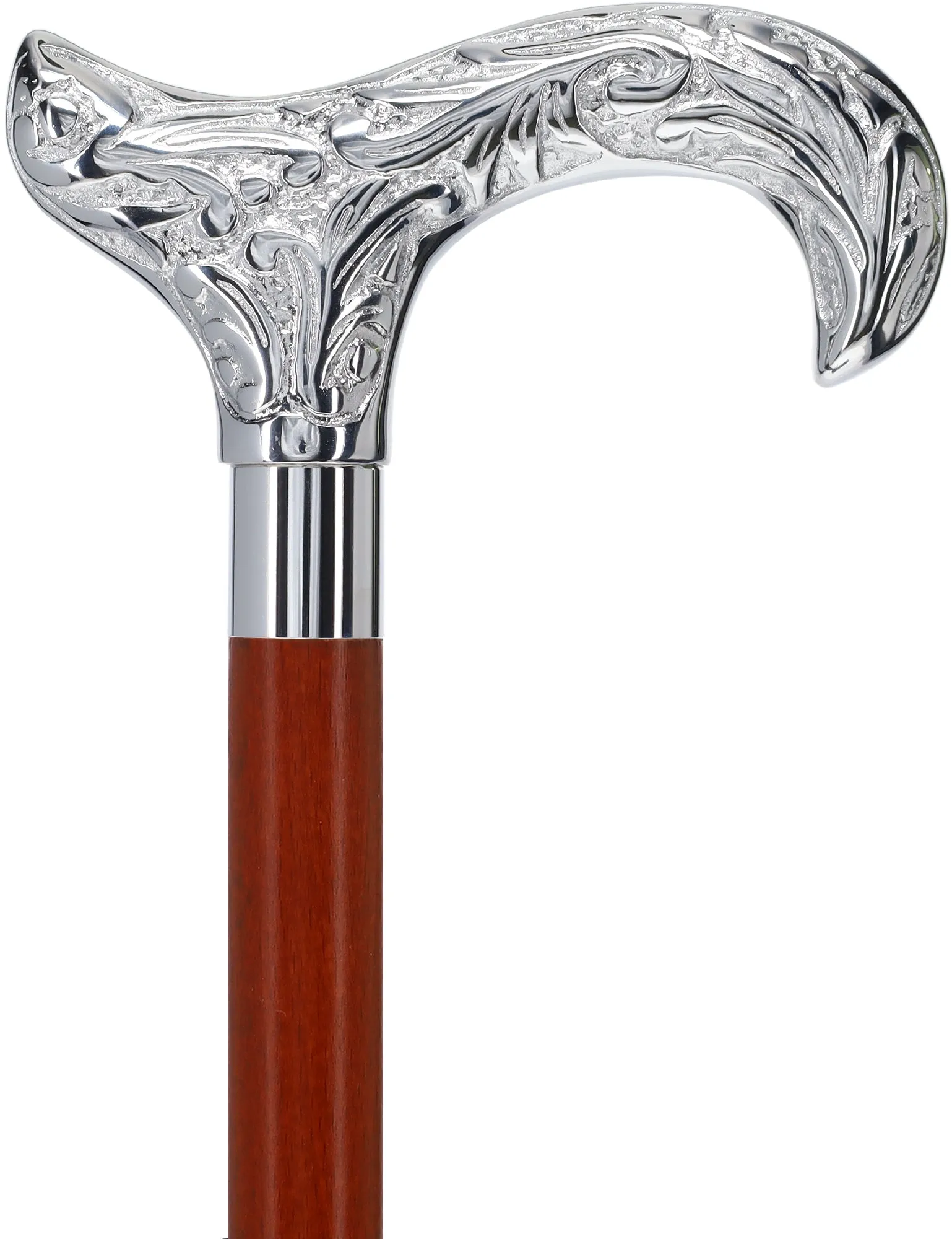 Derby Premium Chrome Brass Cane - Custom Shaft & Collar