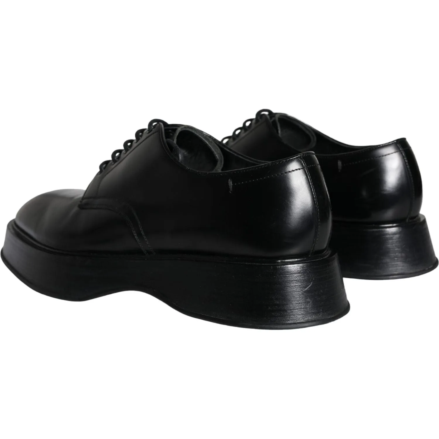 Dolce & Gabbana Black Calf Leather Derby Formal Dress Shoes