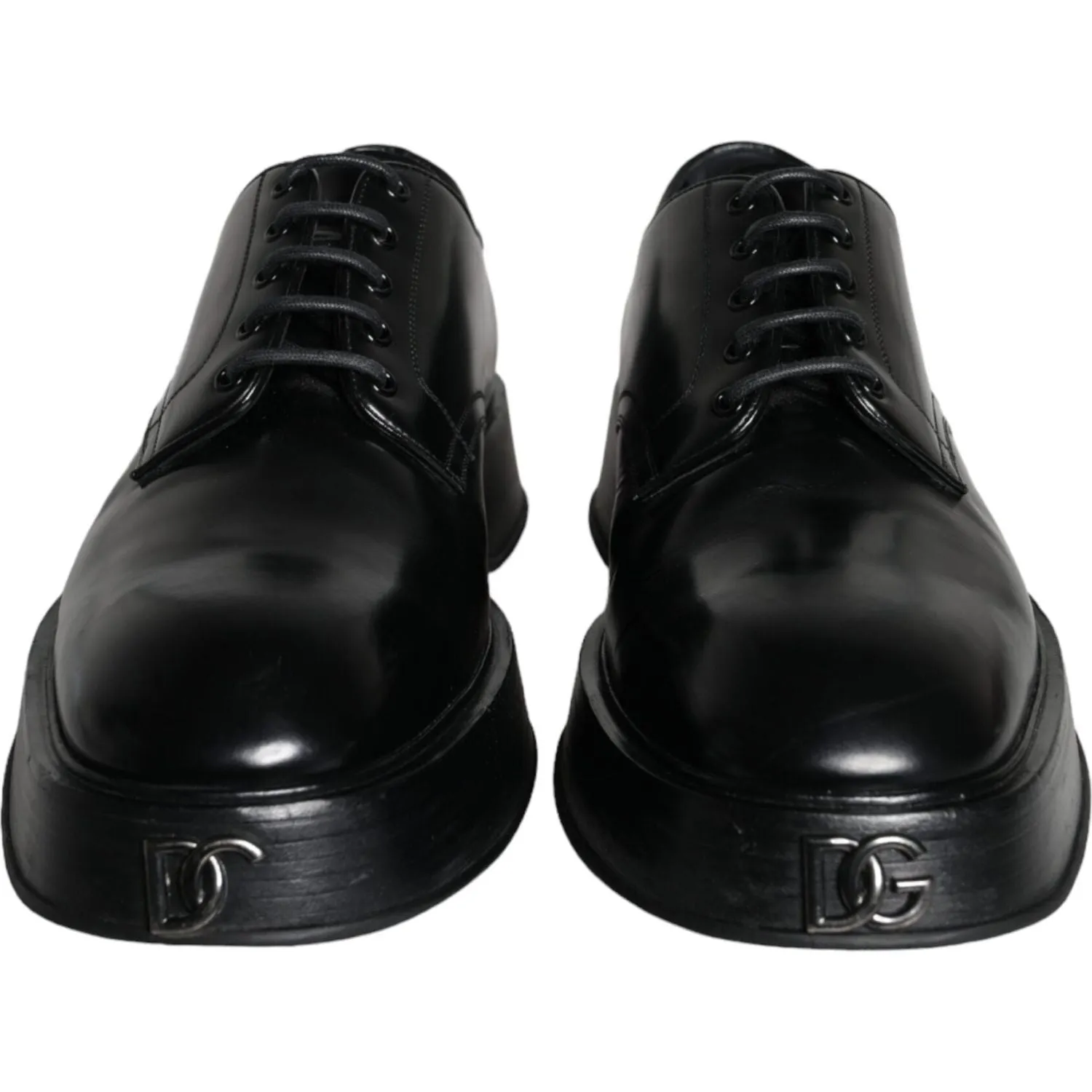 Dolce & Gabbana Black Calf Leather Derby Formal Dress Shoes