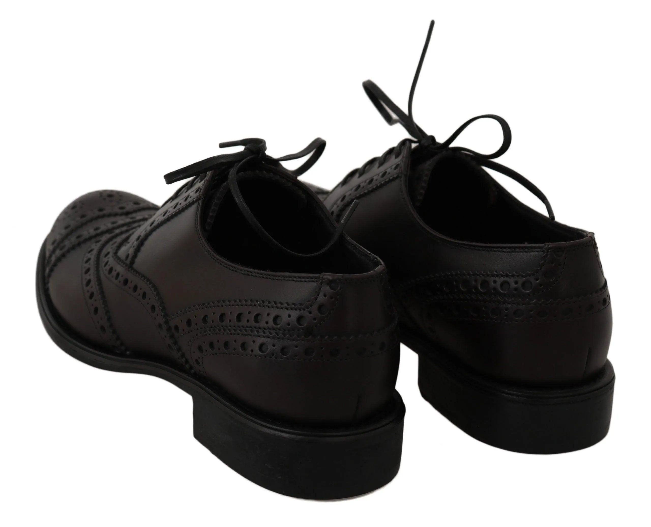 Dolce & Gabbana Black Leather Wingtip Oxford Dress  Shoes