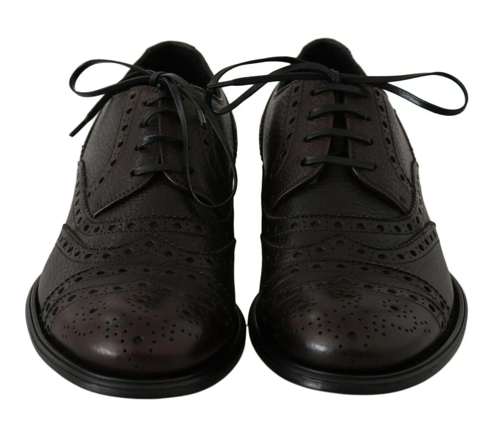 Dolce & Gabbana Brown Leather Wingtip Derby Formal Shoes