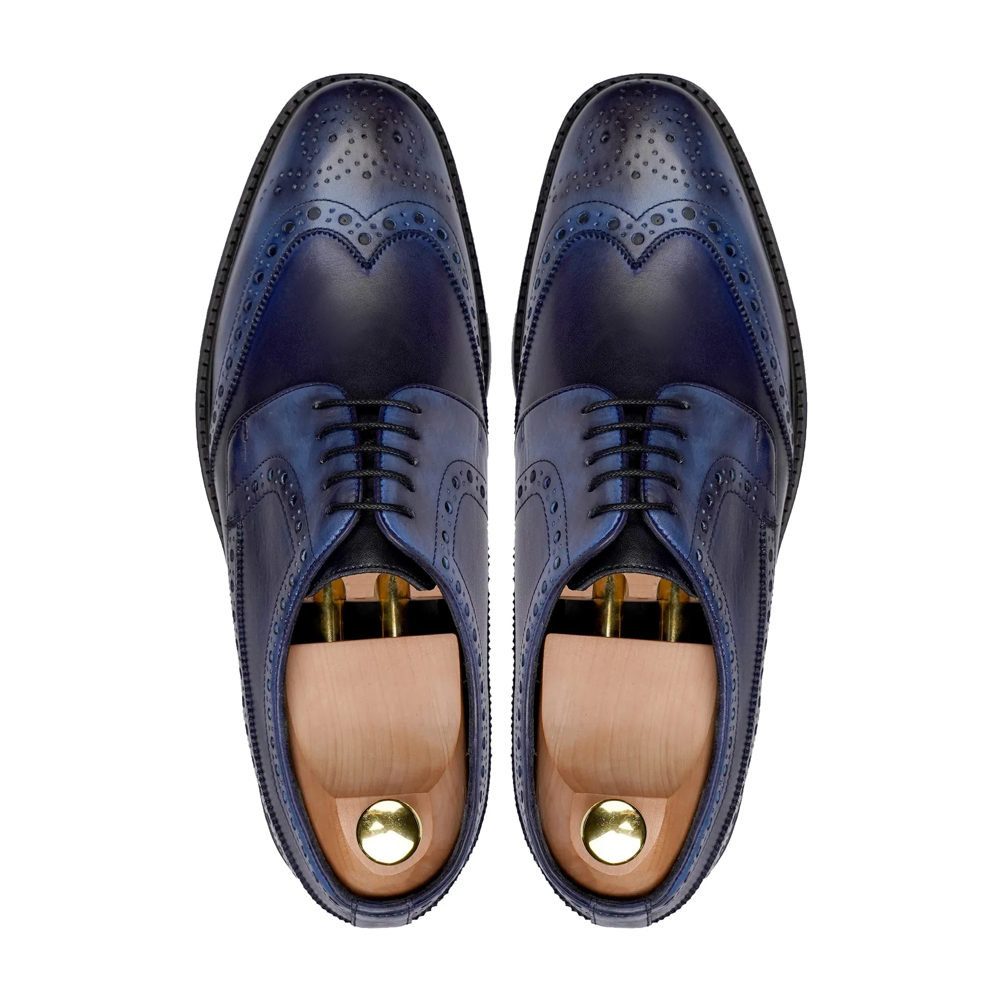 Durham - Men's Dark Blue Calf Leather Derby Shoe