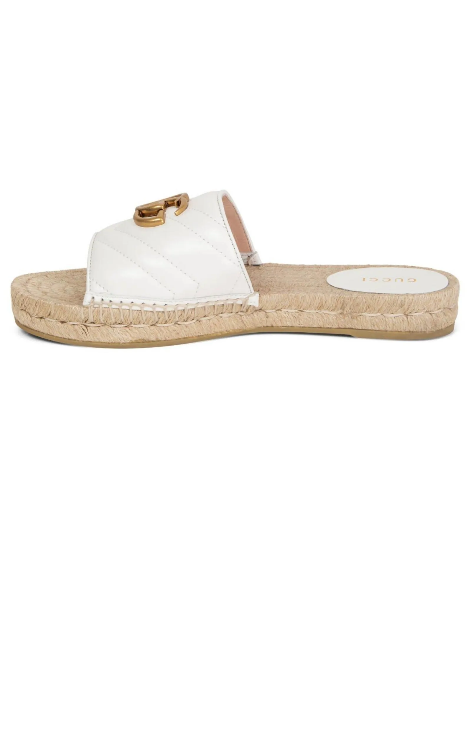 Gg Logo Quilted Leather Espadrilles