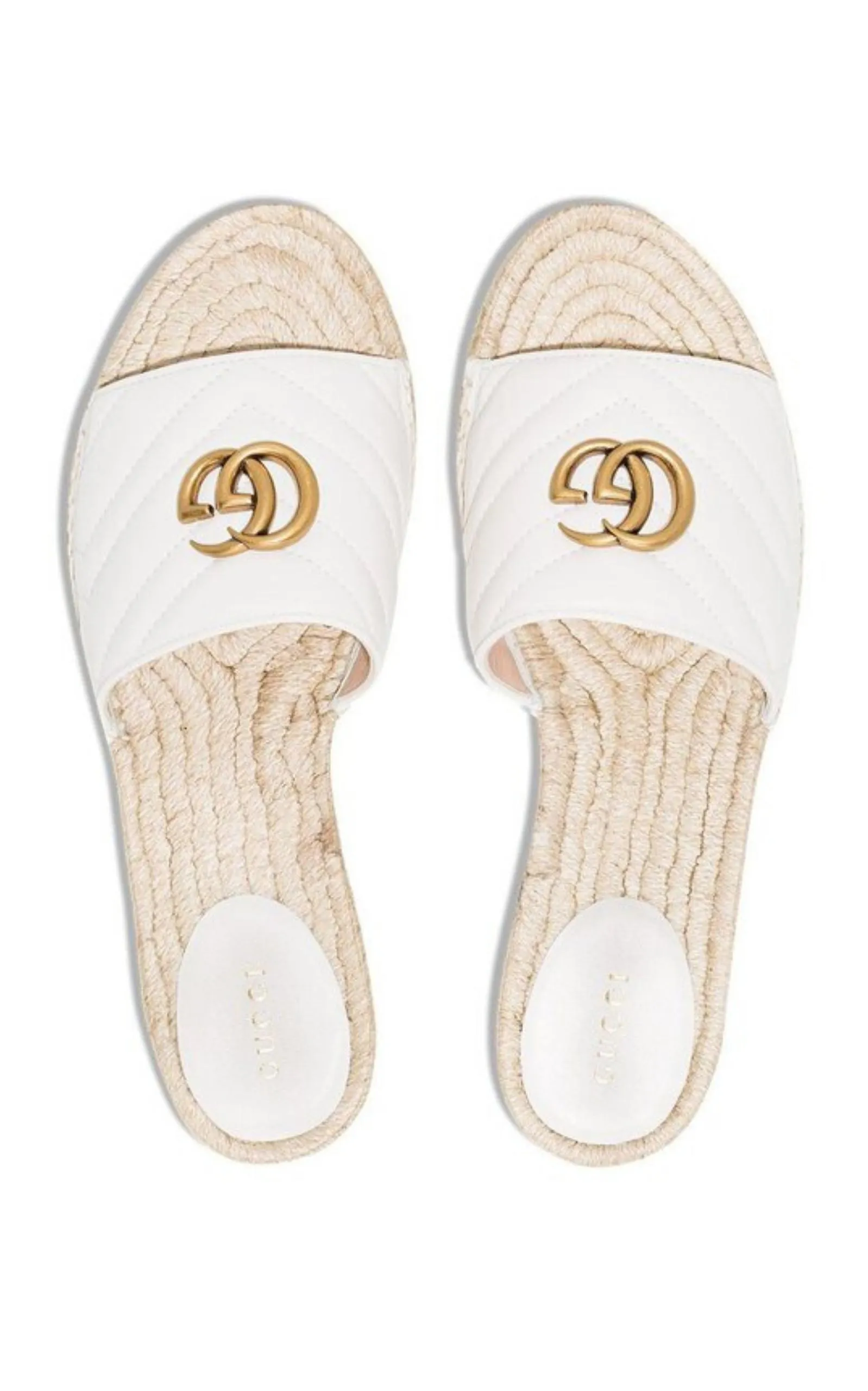 Gg Logo Quilted Leather Espadrilles