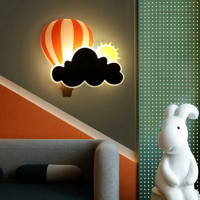 Hot Air Balloon Cloud Wall Light | Kids Room Hot Air Balloon Cloud Wall Light