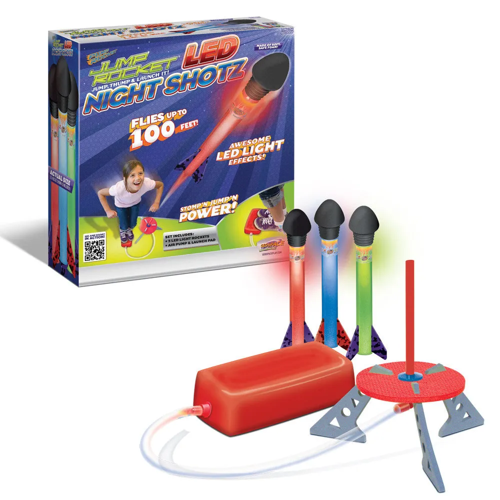 Jump Rocket LED Night Shotz Set with 3 LED Rockets & Jump Launcher