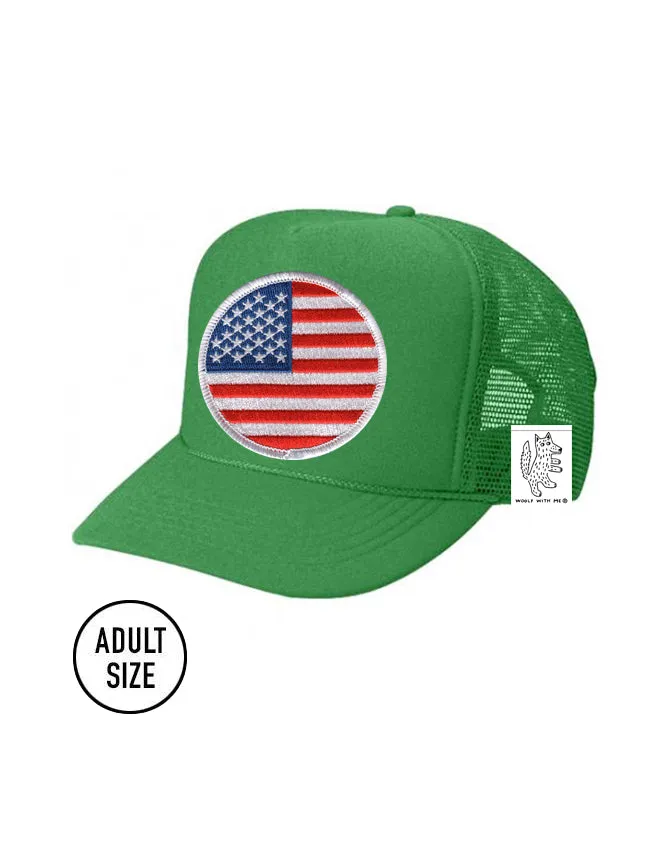 KIDS Trucker Hat with Interchangeable Velcro Patch (Green)