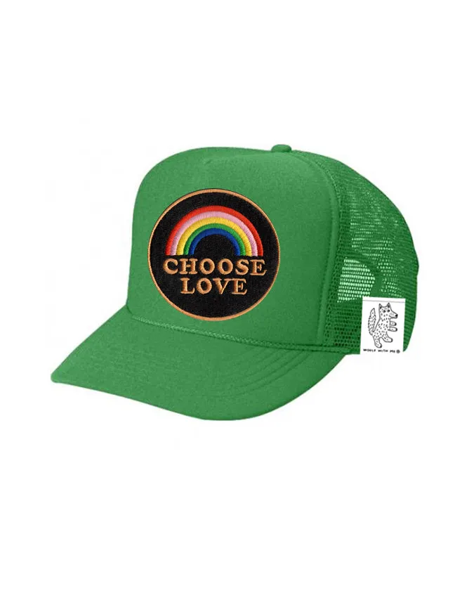 KIDS Trucker Hat with Interchangeable Velcro Patch (Green)