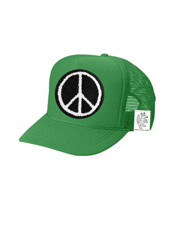 KIDS Trucker Hat with Interchangeable Velcro Patch (Green)