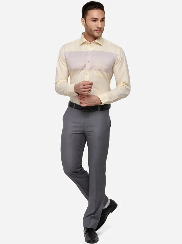 Light Yellow Solid Slim Fit Party Wear Shirt | Greenfibre