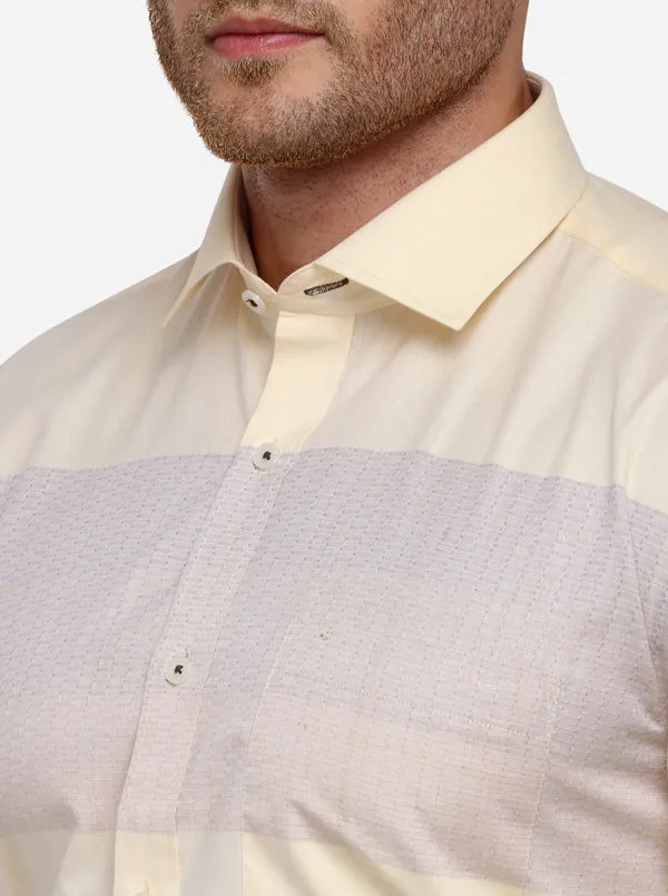 Light Yellow Solid Slim Fit Party Wear Shirt | Greenfibre