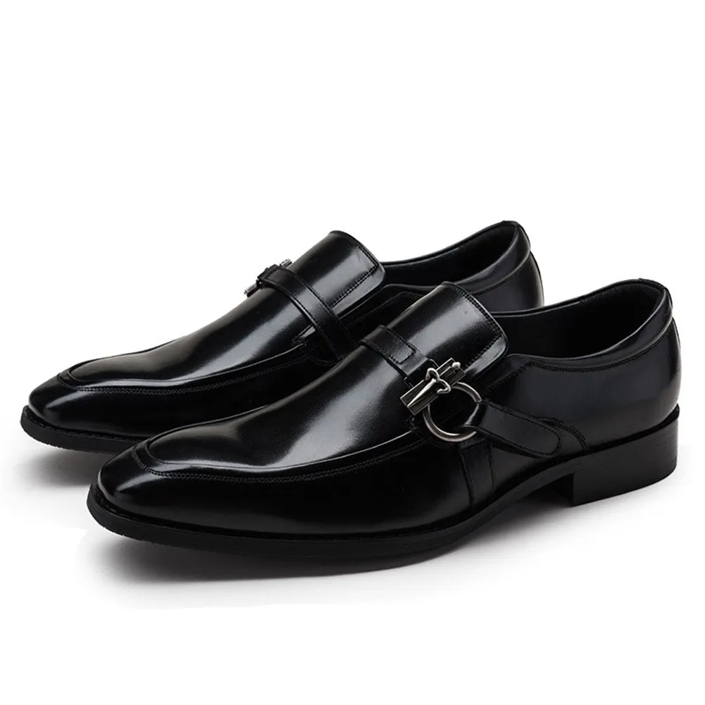 Men Burnished Toe Monk Strap Formal Shoes