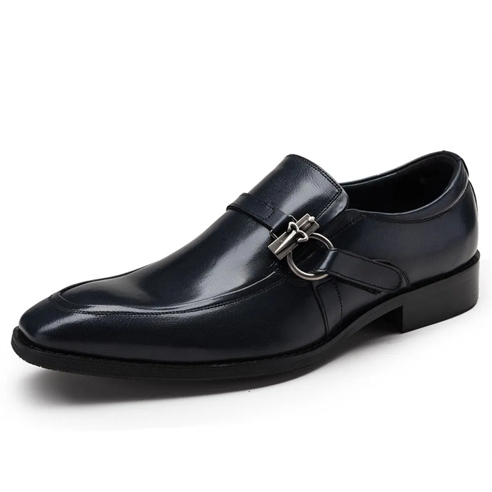 Men Burnished Toe Monk Strap Formal Shoes