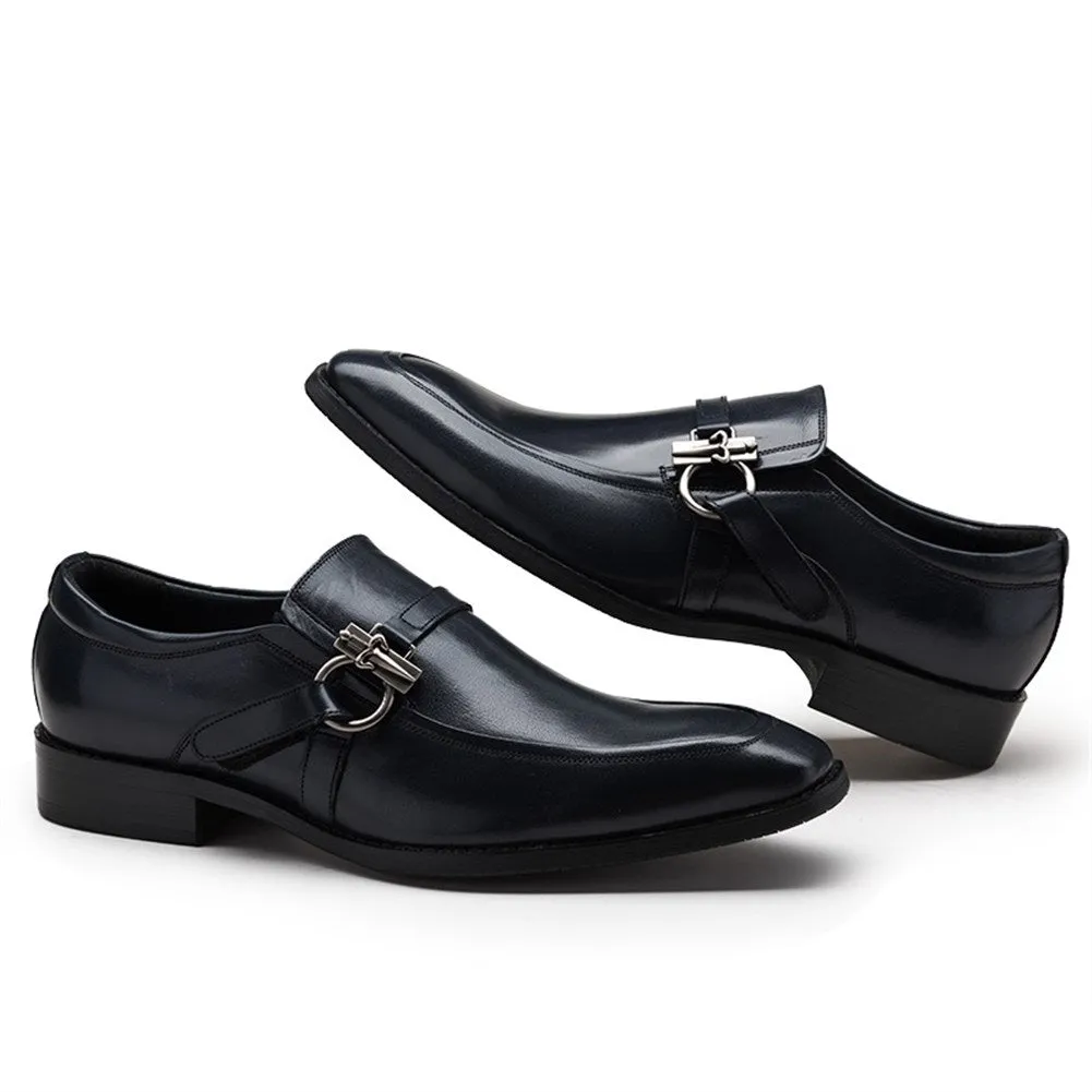 Men Burnished Toe Monk Strap Formal Shoes