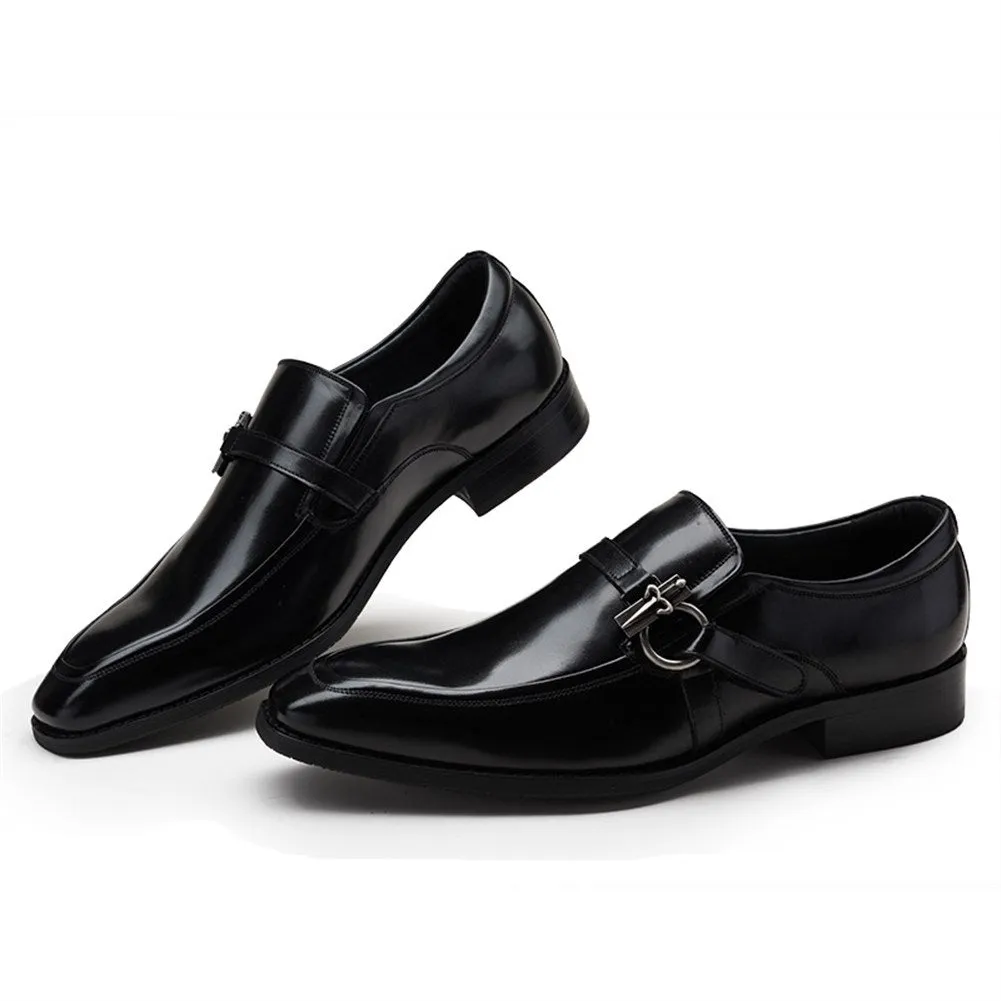 Men Burnished Toe Monk Strap Formal Shoes