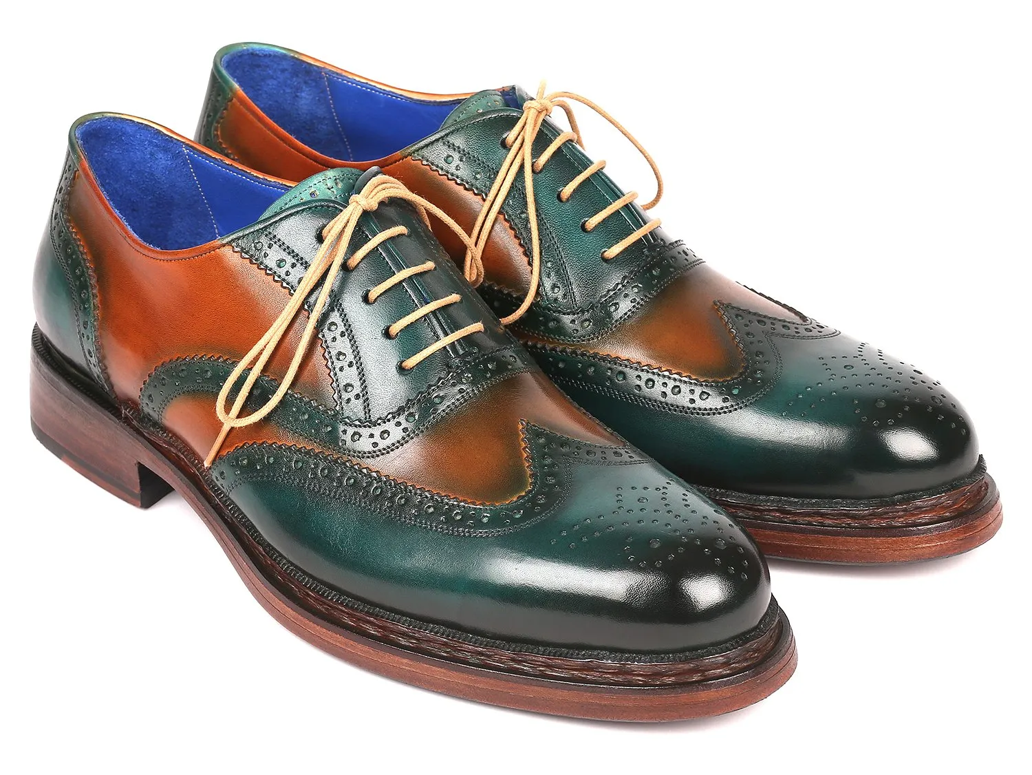 Paul Parkman Green & Tobacco Wingtip Oxfords