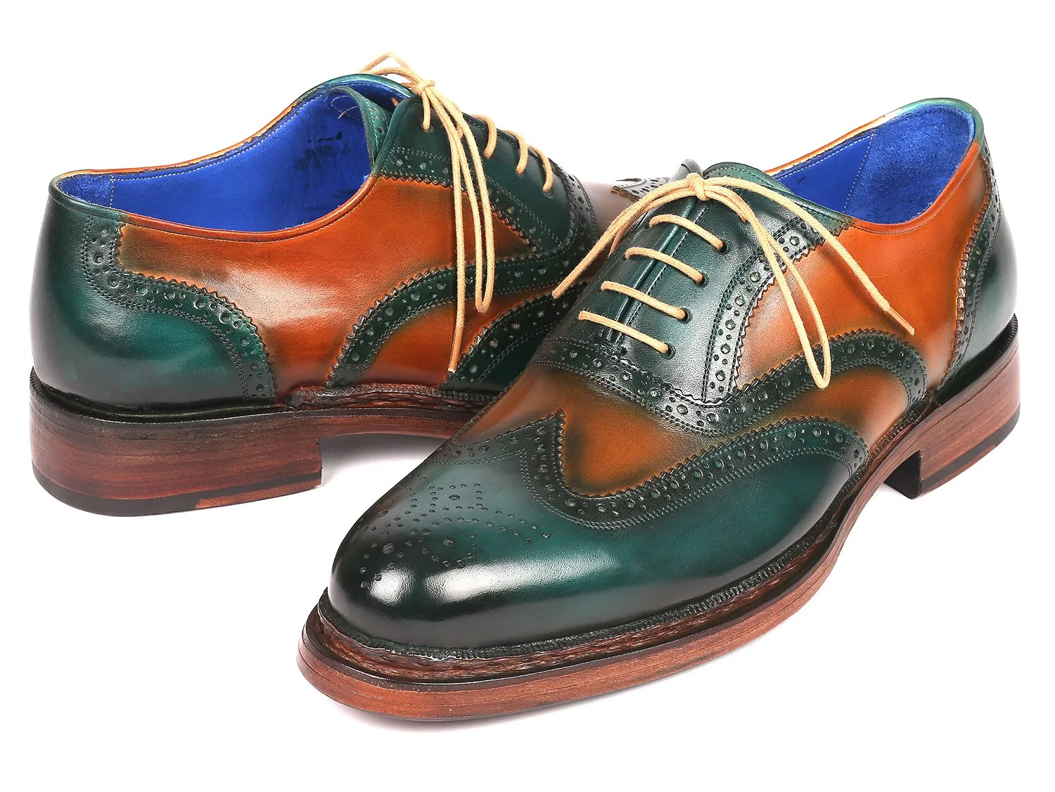 Paul Parkman Green & Tobacco Wingtip Oxfords