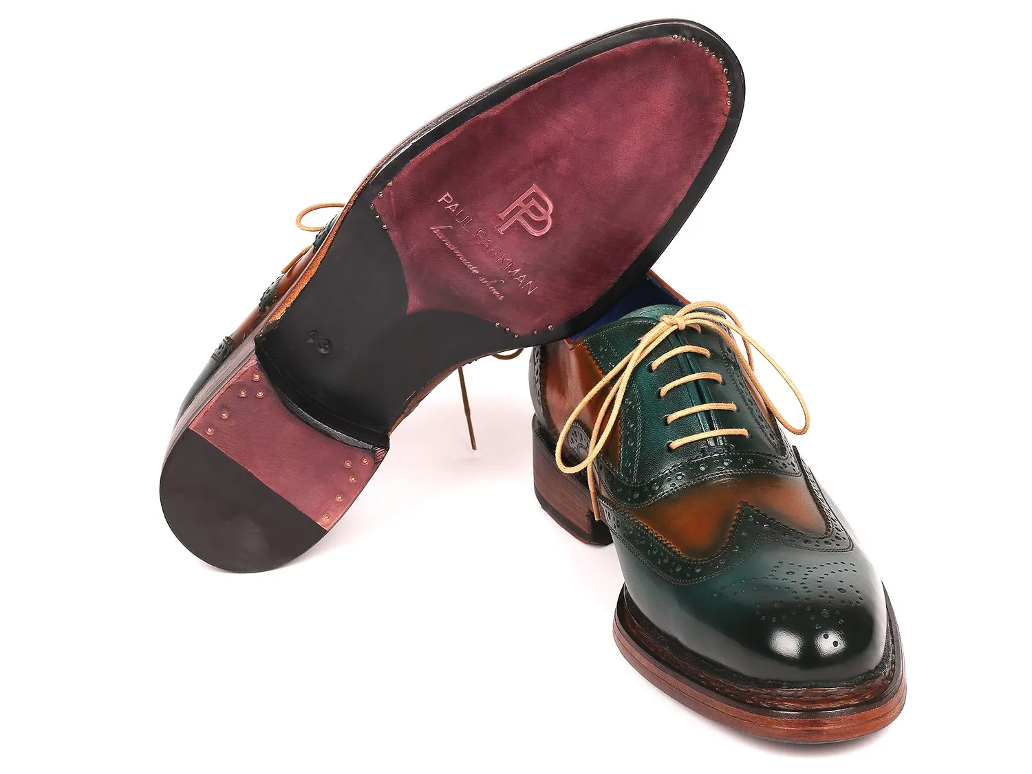 Paul Parkman Green & Tobacco Wingtip Oxfords