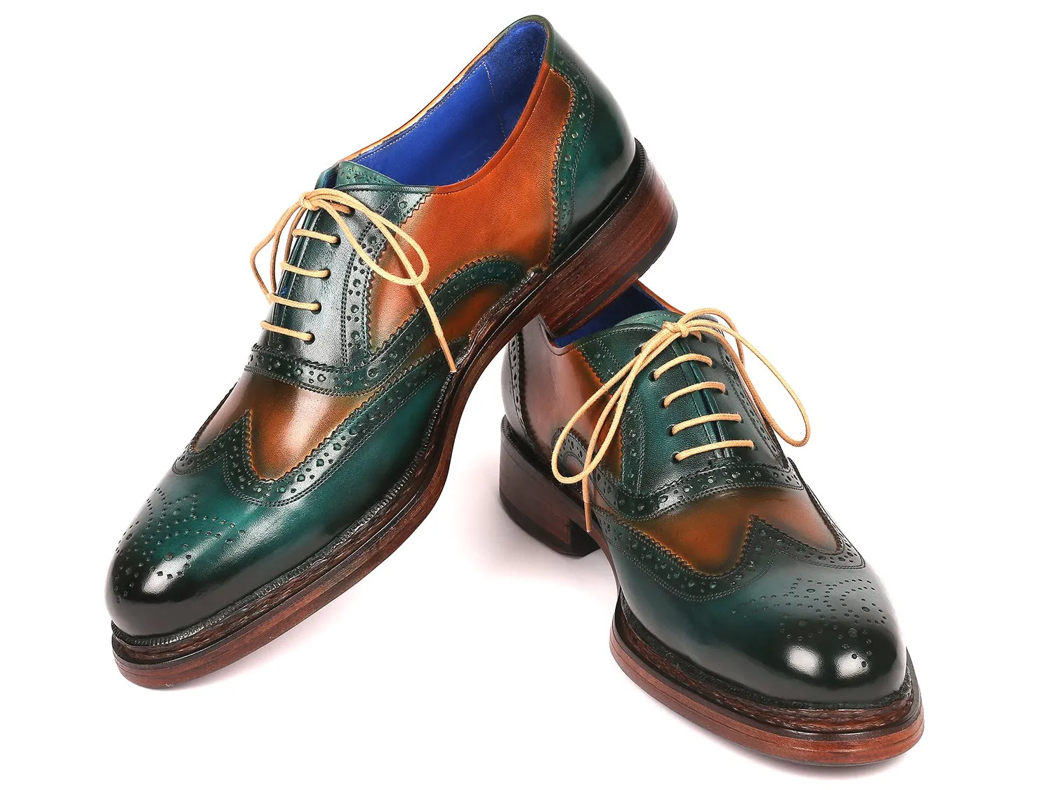 Paul Parkman Green & Tobacco Wingtip Oxfords