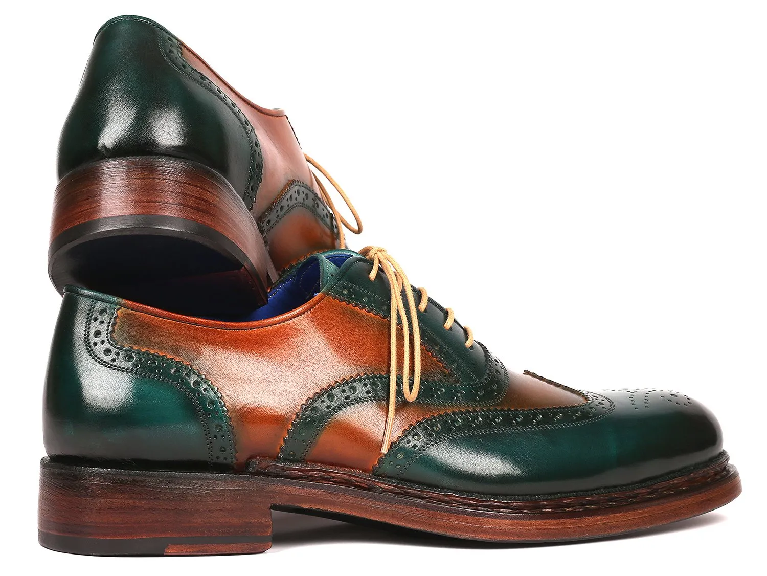 Paul Parkman Green & Tobacco Wingtip Oxfords