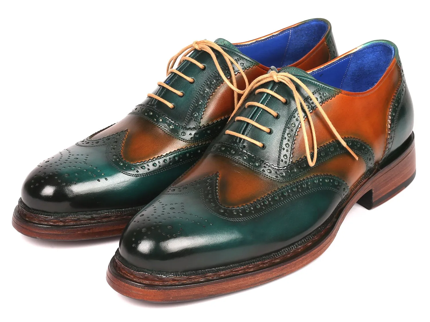 Paul Parkman Green & Tobacco Wingtip Oxfords