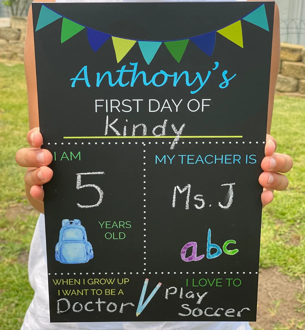 Personalised First Day School Chalkboard