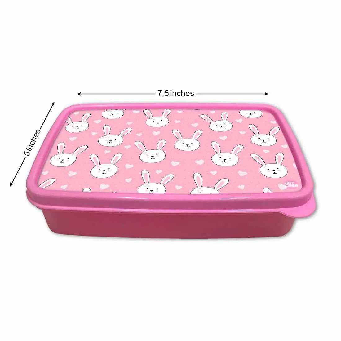 Plastic Designer Childrens Lunch Box for School Girls - Rabbit