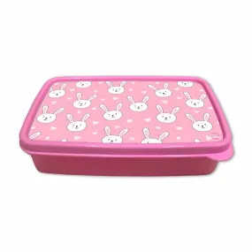 Plastic Designer Childrens Lunch Box for School Girls - Rabbit