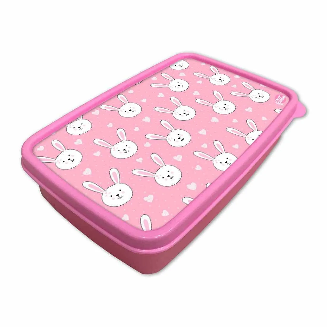 Plastic Designer Childrens Lunch Box for School Girls - Rabbit