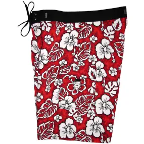 "Empirical Age" Boys   Girls Board Shorts. 8" Inseam / 18.5" Outseam (Red)