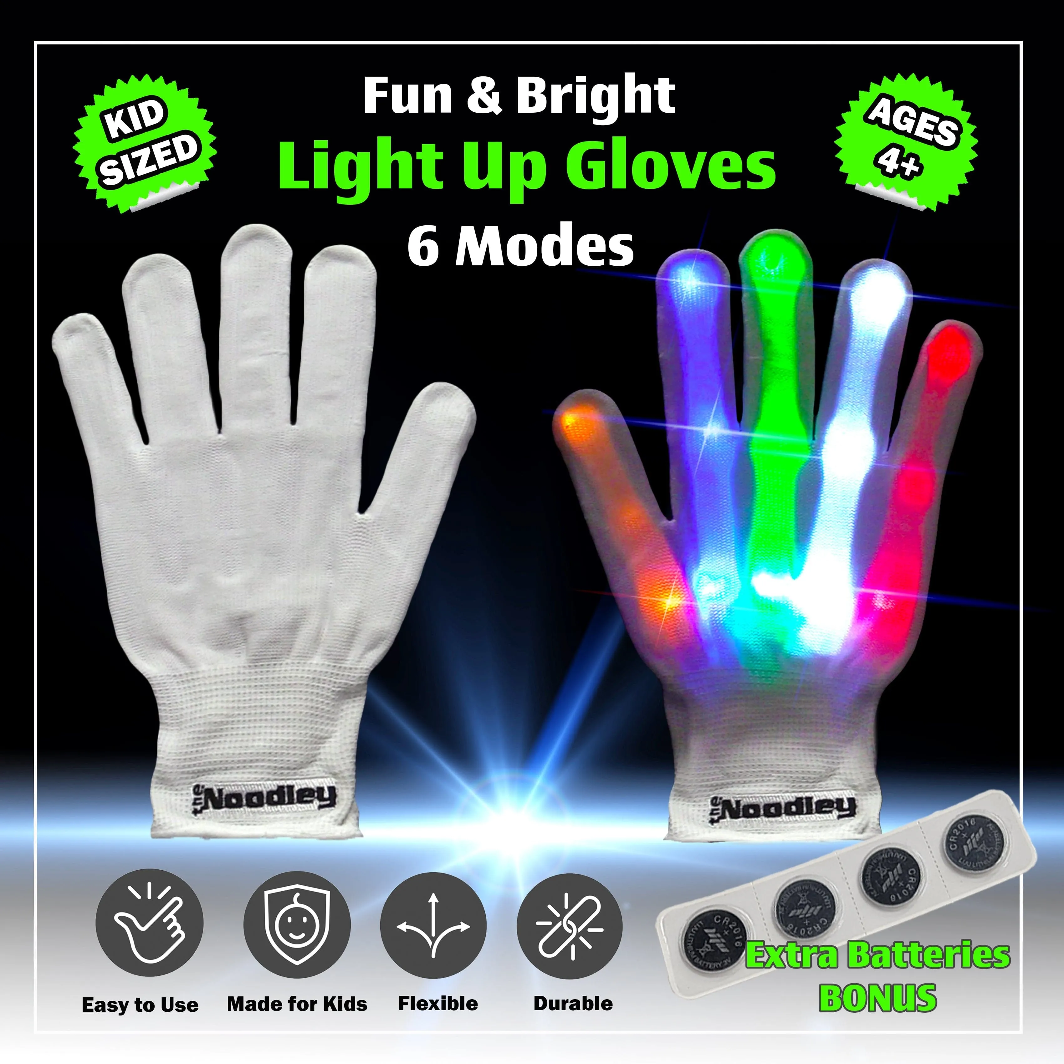 The Noodley Kids' LED Gloves