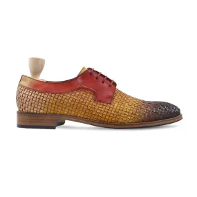 Tonio - Men's Multicolor Calf and Hand Woven Calf Leather Derby Shoe