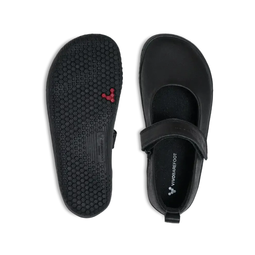 Vivobarefoot Wyn School Kids Obsidian Black