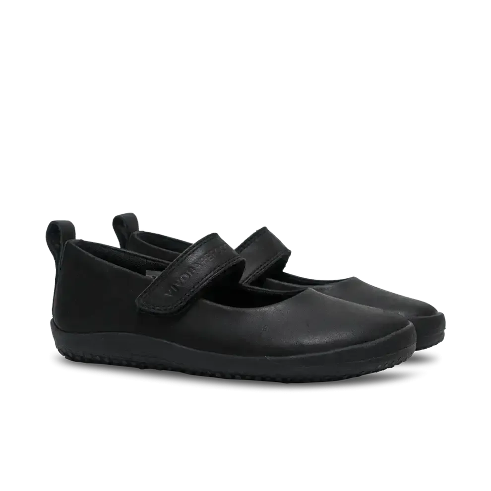 Vivobarefoot Wyn School Kids Obsidian Black